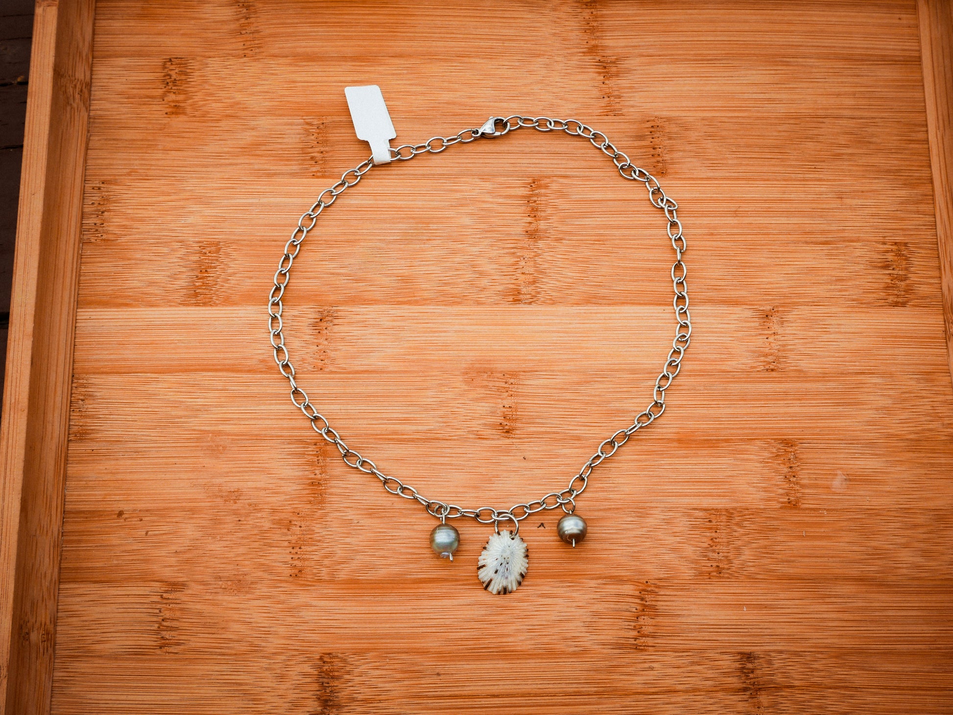 Opihi and Tahitian Pearl Necklace