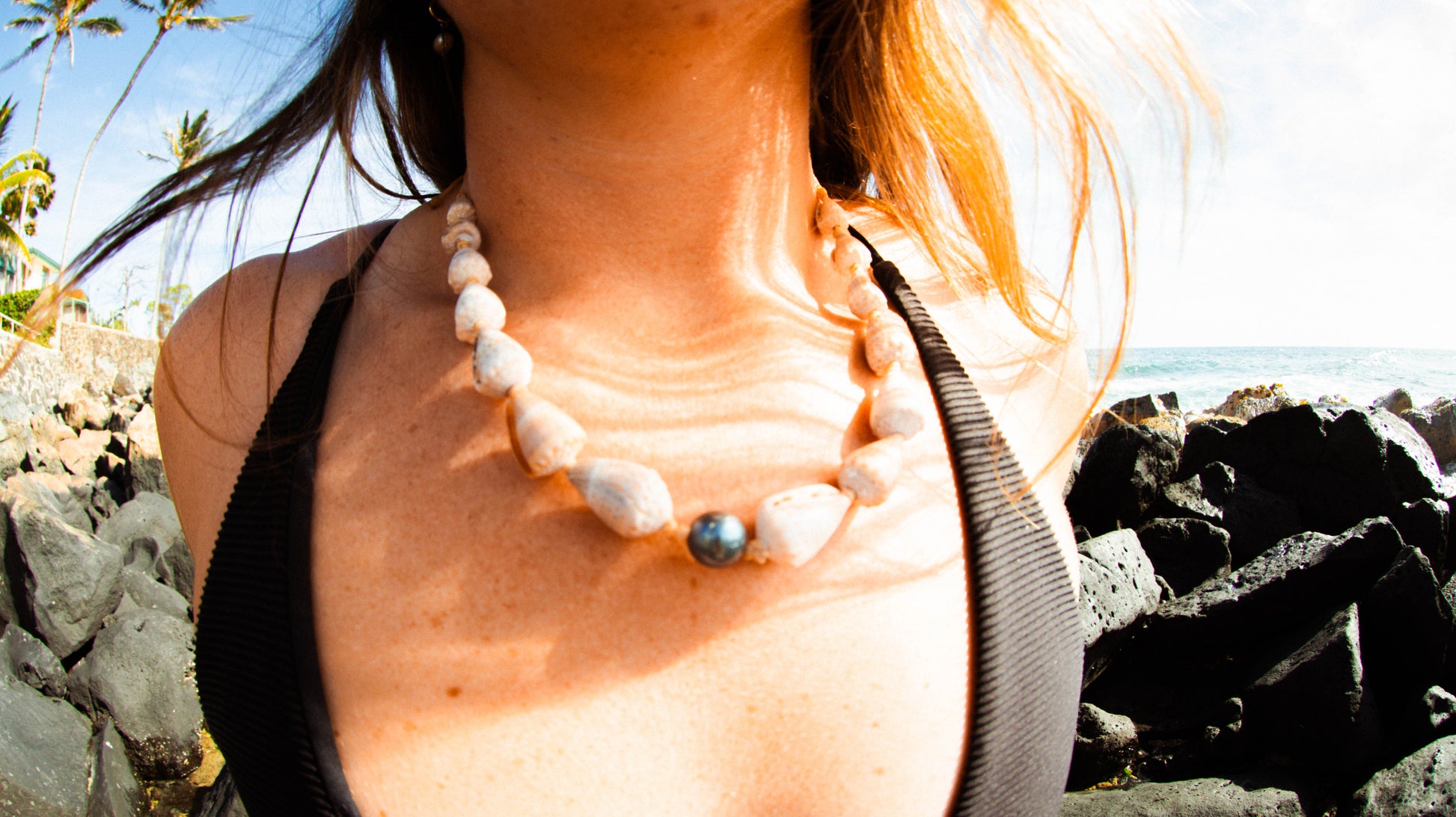 Cone Shell and Tahitian Pearl Necklace
