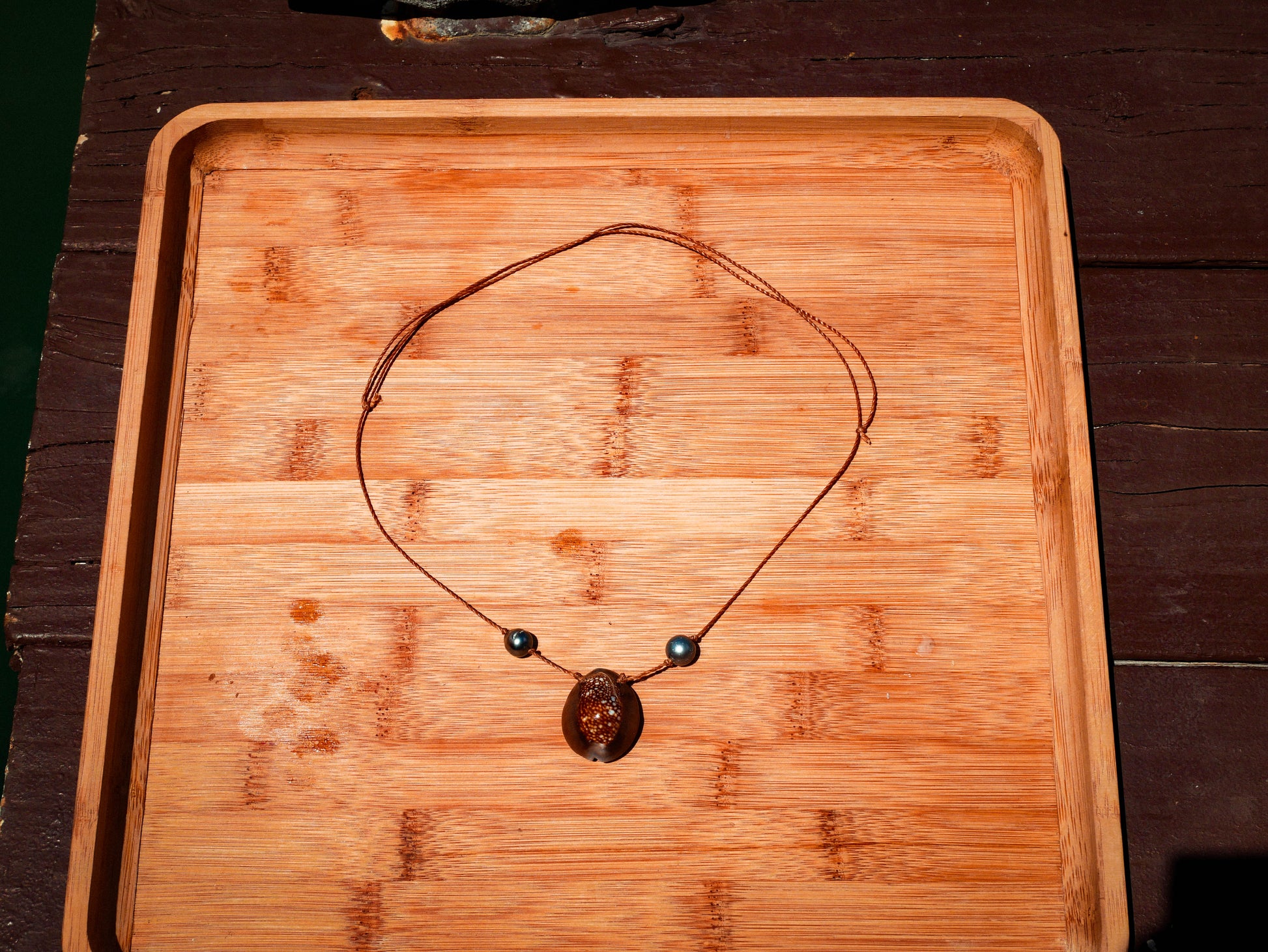 Snakehead Cowrie and Tahitian Pearl Necklace