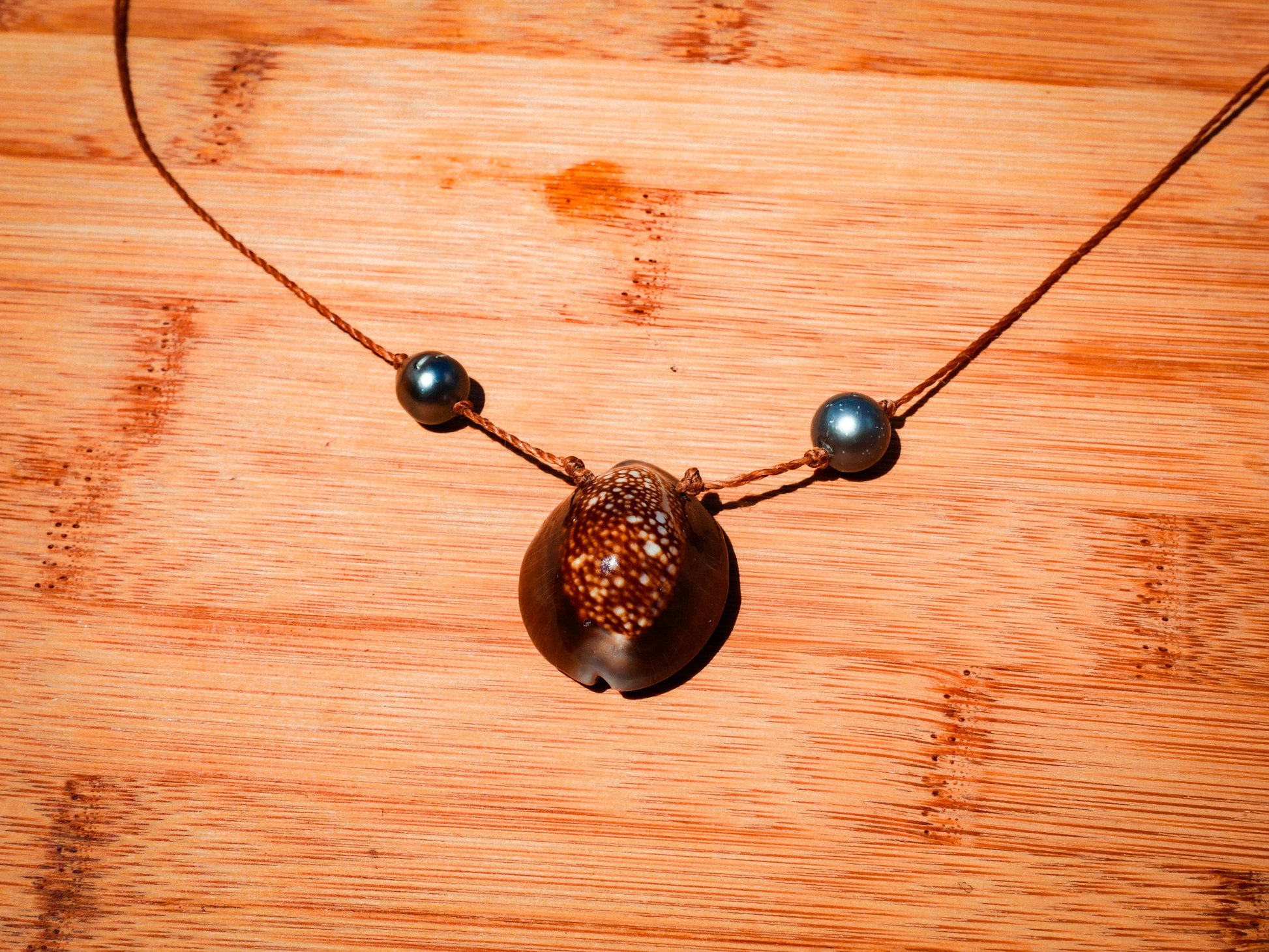 Snakehead Cowrie and Tahitian Pearl Necklace